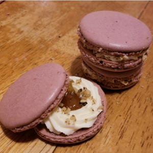 Goat Cheese, Fig, & Walnut Macarons